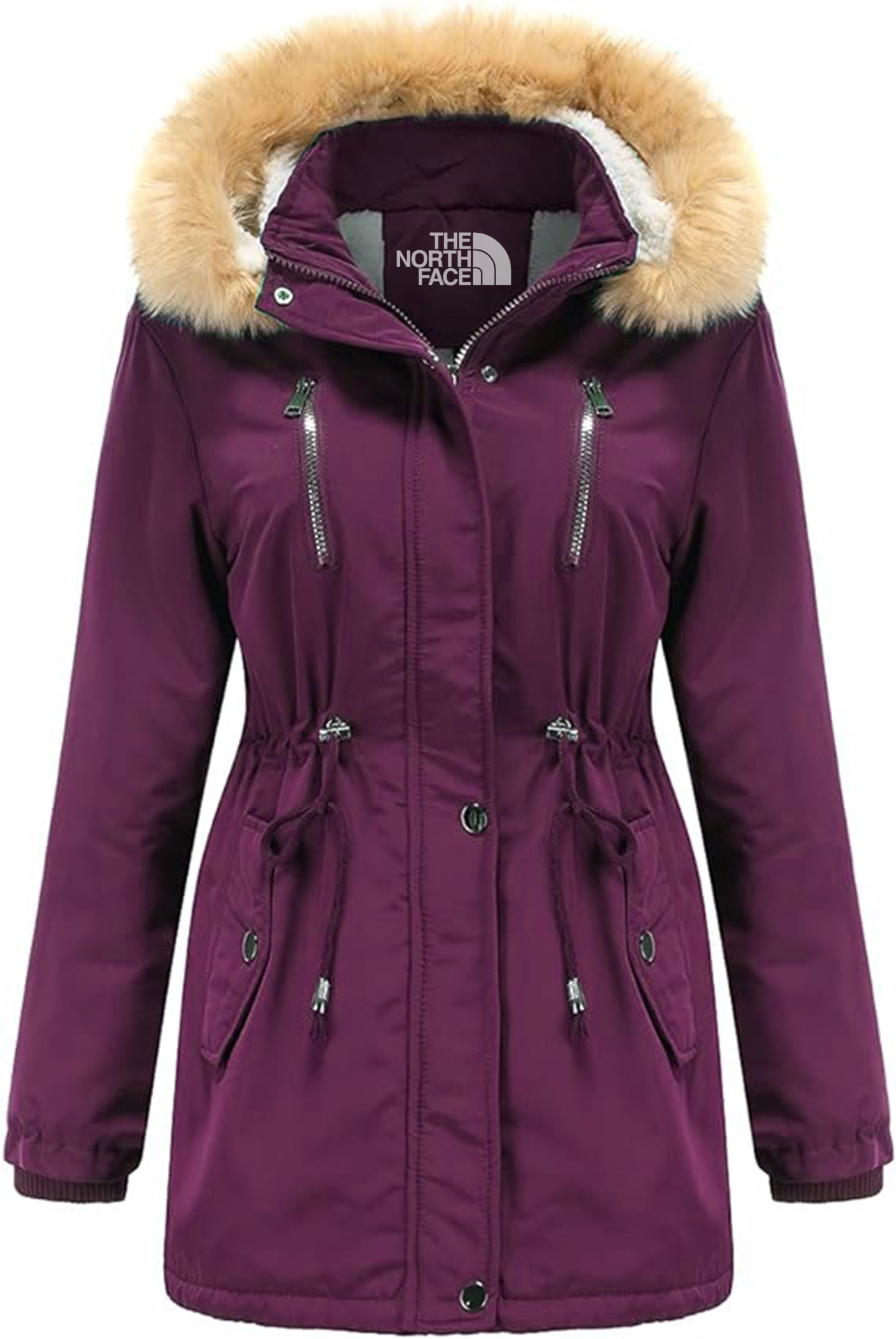 TNF Winter Hooded Zip-Up Parka Jacket-WOMEN'S