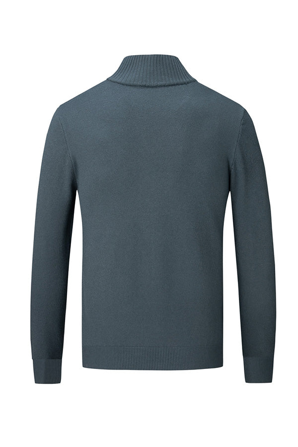 Jersey de canalé con cuello medio alto y cremallera