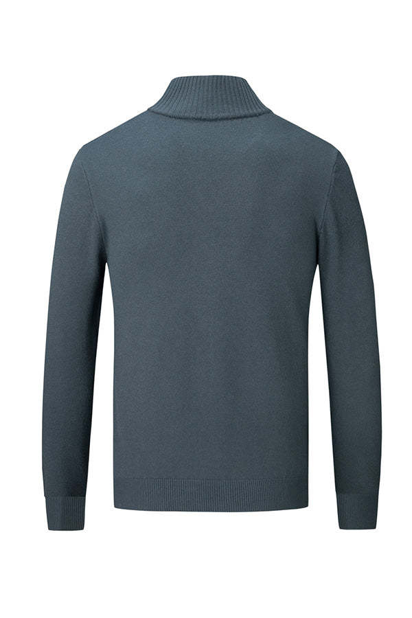 Jersey de canalé con cuello medio alto y cremallera