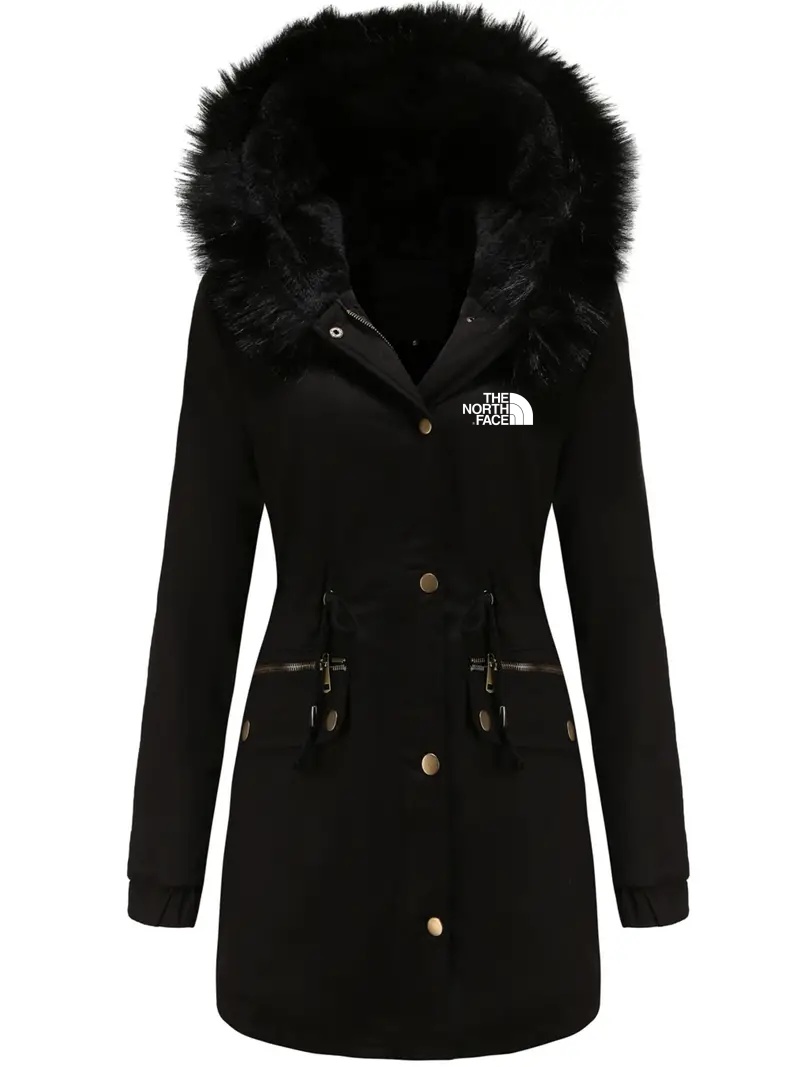 THE NORTH FACE - Parka à capuche zippée doublée de fourrure pour femme, vêtement décontracté, chaud, manches longues, cordon de serrage à la taille, collection automne-hiver