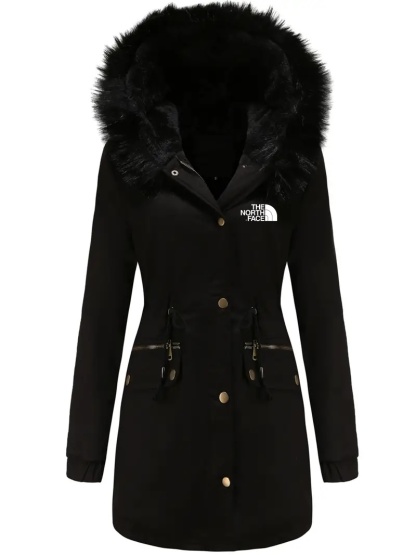 THE NORTH FACE - Parka à capuche zippée doublée de fourrure pour femme, vêtement décontracté, chaud, manches longues, cordon de serrage à la taille, collection automne-hiver