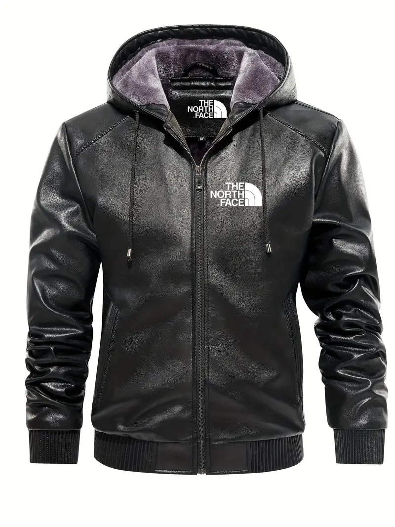 THE NORthtTH FACE-Veste softshell à capuche pour homme - Veste en cuir PU, adaptée aux sorties décontractées d'automne et d'hiver, au cyclisme et aux activités de plein air