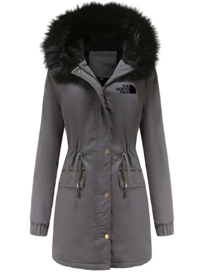 THE NORTH FACE - Parka à capuche zippée doublée de fourrure pour femme, vêtement décontracté, chaud, manches longues, cordon de serrage à la taille, collection automne-hiver