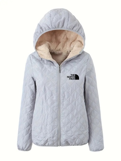 THE NORTH FACE - Veste à capuche à manches longues et fermeture éclair sur le devant, décontractée, couleur unie, en coton, vêtements pour femmes, automne-hiver