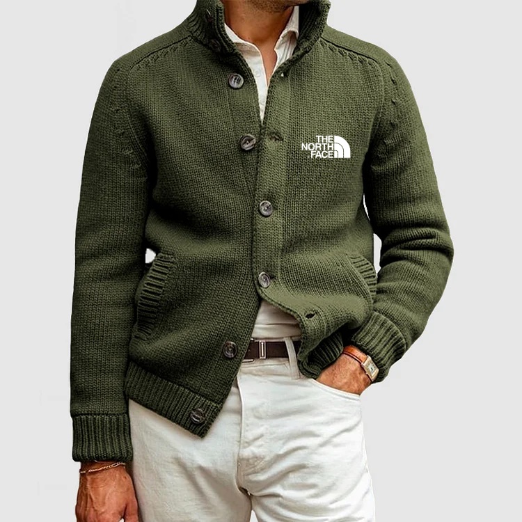 THE NORthtTH FACE-Cardigan tricoté basique à col montant et boutonnage simple pour homme