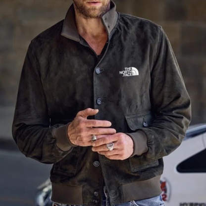 HE NORthtTH FACE-Veste slim pour homme, couleur unie, manteau tendance à revers