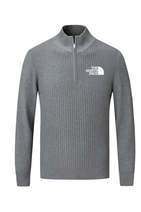 Jersey de canalé con cuello medio alto y cremallera