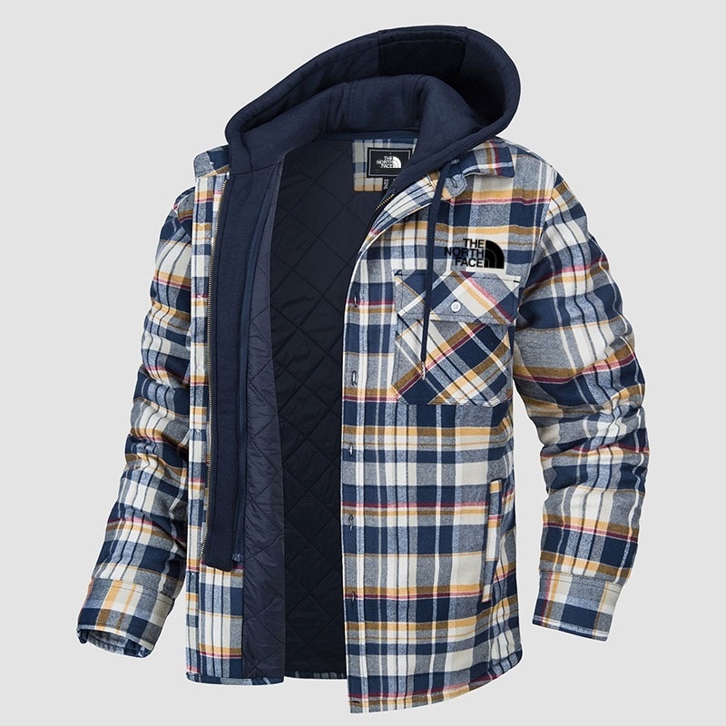 THE NORthtTH FACE-Veste à capuche en coton à carreaux - Fermeture éclair complète