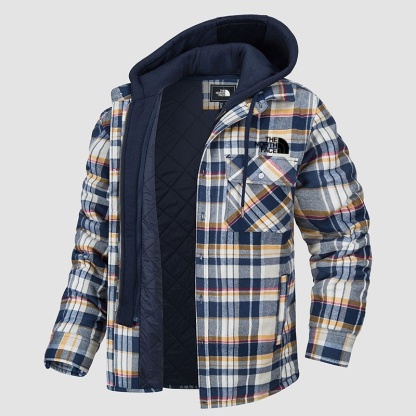 THE NORthtTH FACE-Veste à capuche en coton à carreaux - Fermeture éclair complète