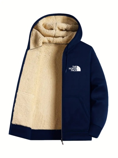 THE NORthtTH FACE-Veste à capuche décontractée à manches longues pour homme, couleur unie, doublée en sherpa, fermeture éclair, pour le sport, l'hiver et l'automne