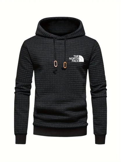 THE NORthtTH FACE Sweat à capuche gaufré décontracté pour homme avec cordon de serrage, idéal pour les sports de plein air au printemps et en automne
