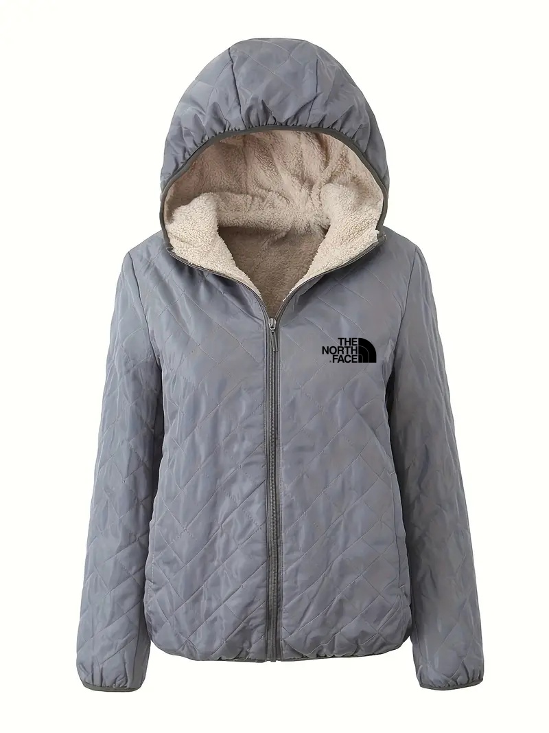 THE NORTH FACE - Veste à capuche à manches longues et fermeture éclair sur le devant, décontractée, couleur unie, en coton, vêtements pour femmes, automne-hiver