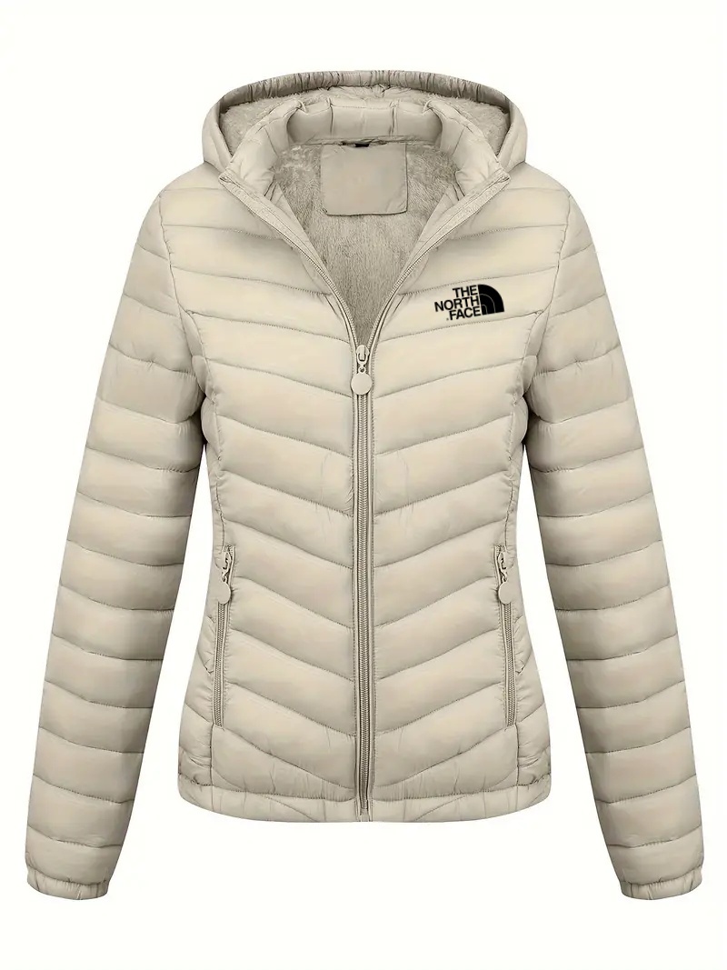 THE NORthtTH FACE-Doudoune à capuche zippée, décontractée, manches longues, poches obliques, manteau chaud, vêtements pour femmes automne et hiver