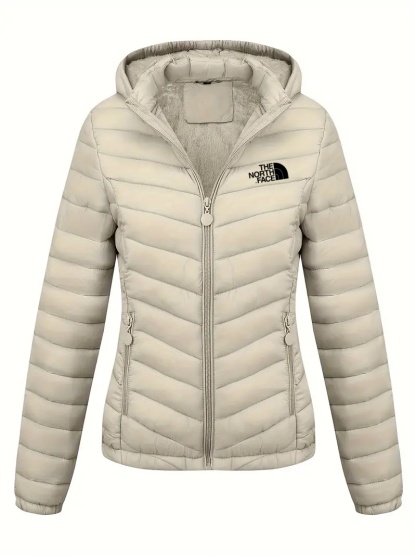 THE NORthtTH FACE-Doudoune à capuche zippée, décontractée, manches longues, poches obliques, manteau chaud, vêtements pour femmes automne et hiver