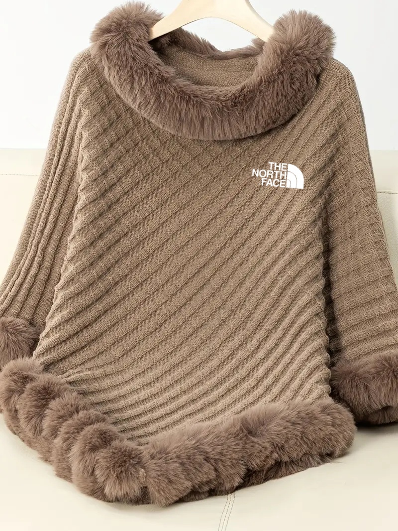 THE NORthtTH FACE-Pull à manches longues et ourlet irrégulier pour femme, pull chaud pour l'automne et l'hiver