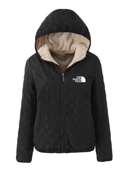 THE NORTH FACE - Veste à capuche à manches longues et fermeture éclair sur le devant, décontractée, couleur unie, en coton, vêtements pour femmes, automne-hiver