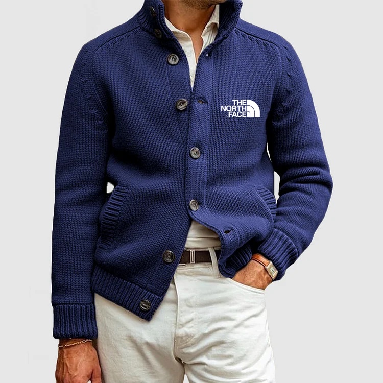 THE NORthtTH FACE-Cardigan tricoté basique à col montant et boutonnage simple pour homme