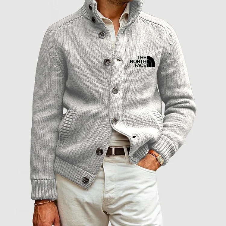 THE NORthtTH FACE-Cardigan tricoté basique à col montant et boutonnage simple pour homme