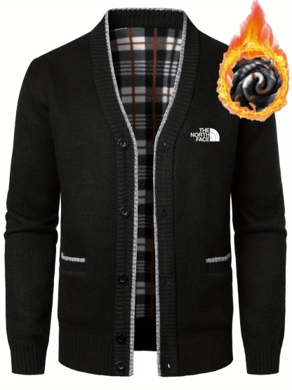 THE NORTH FACE - Cardigan col V pour homme, veste tricotée décontractée, vêtements pour hommes automne et hiver