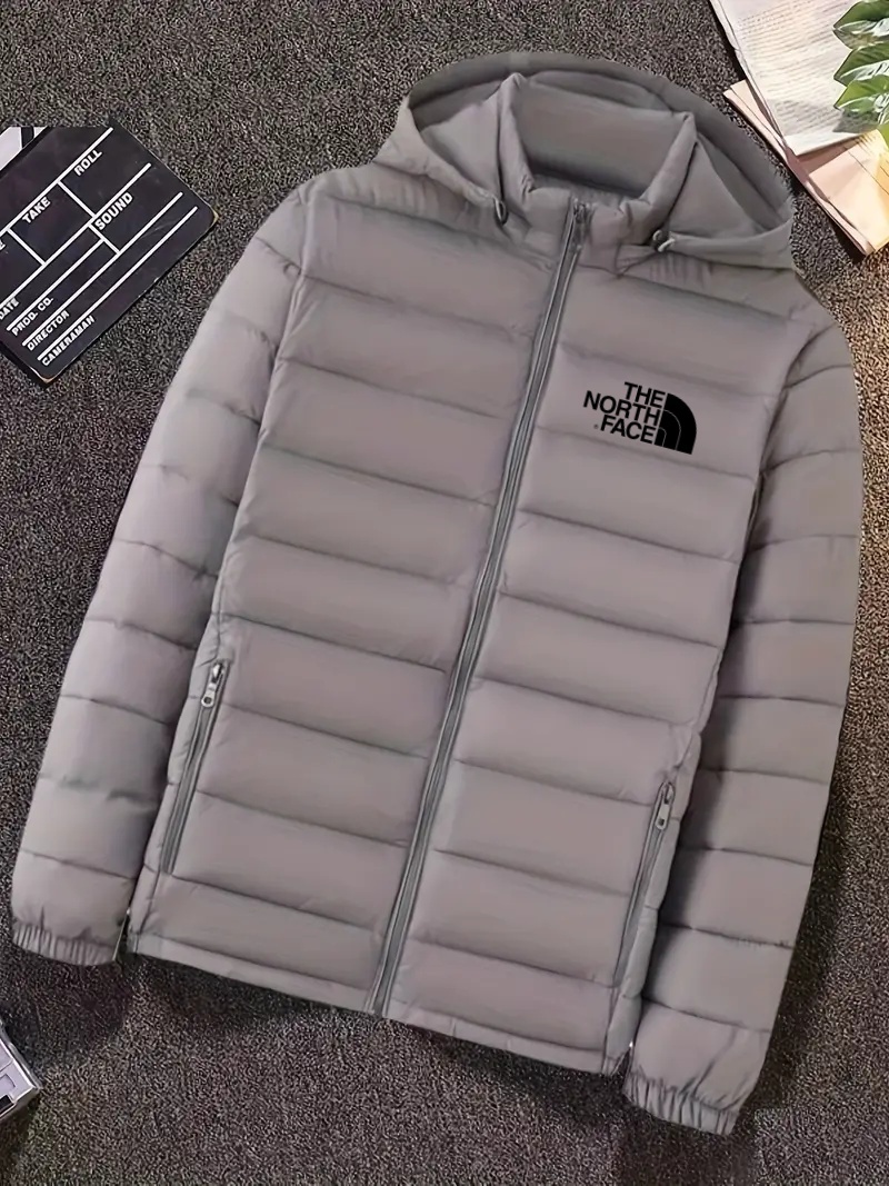 THE NORthtTH FACE-Doudoune ample pour homme avec poches, décontractée, respirante, fermeture éclair, manches longues, manteau chaud à capuche pour activités de plein air en hiver