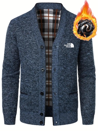 THE NORTH FACE - Cardigan col V pour homme, veste tricotée décontractée, vêtements pour hommes automne et hiver