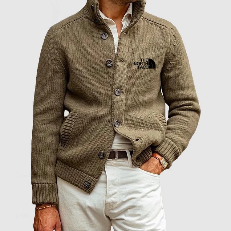THE NORthtTH FACE-Cardigan tricoté basique à col montant et boutonnage simple pour homme