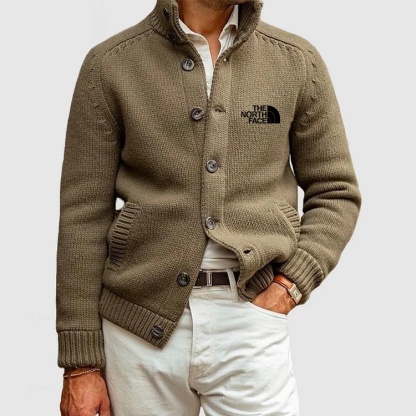 THE NORthtTH FACE-Cardigan tricoté basique à col montant et boutonnage simple pour homme