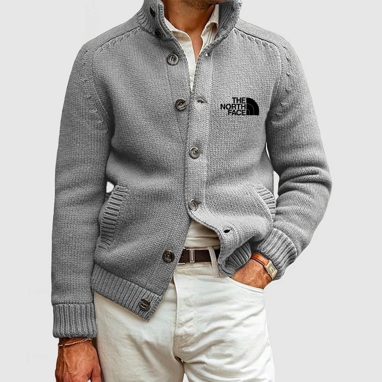 THE NORthtTH FACE-Cardigan tricoté basique à col montant et boutonnage simple pour homme