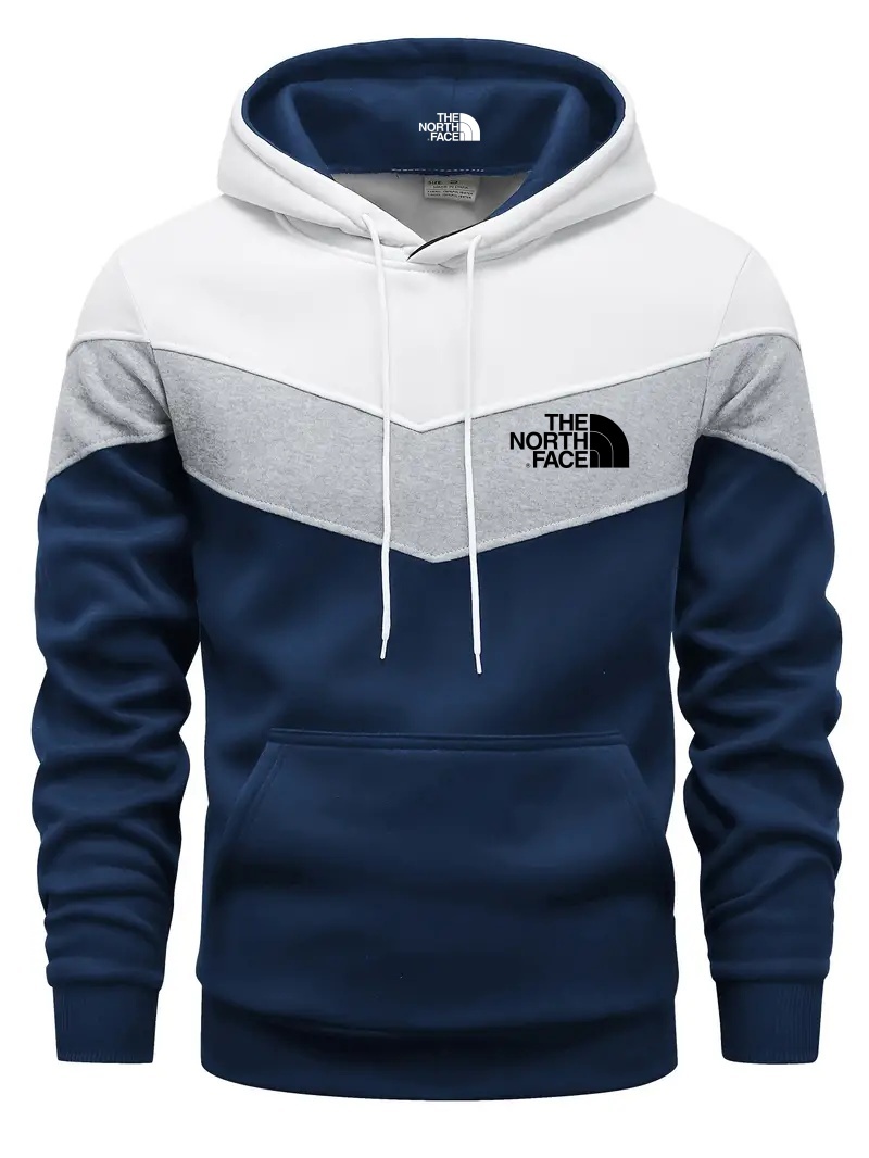 THE NORthtTH FACE Sweat-shirt à carreaux colorés pour homme - Design graphique décontracté avec capuche et poche kangourou