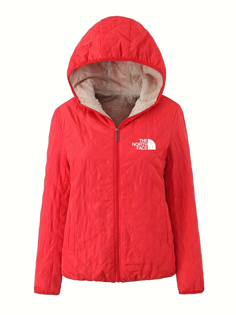 THE NORTH FACE - Veste à capuche à manches longues et fermeture éclair sur le devant, décontractée, couleur unie, en coton, vêtements pour femmes, automne-hiver