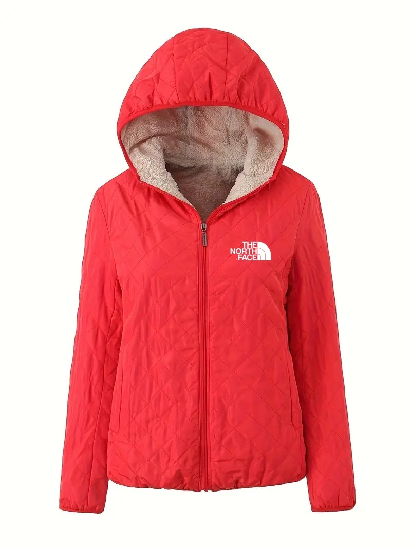 THE NORTH FACE - Veste à capuche à manches longues et fermeture éclair sur le devant, décontractée, couleur unie, en coton, vêtements pour femmes, automne-hiver