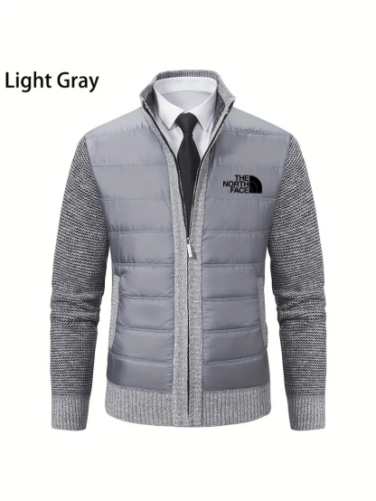 THE NORthtTH FACE-Cardigan décontracté en tricot à col mandarin pour homme avec doublure en polyester et manches longues dans un haut en tissu extensible léger et uni.