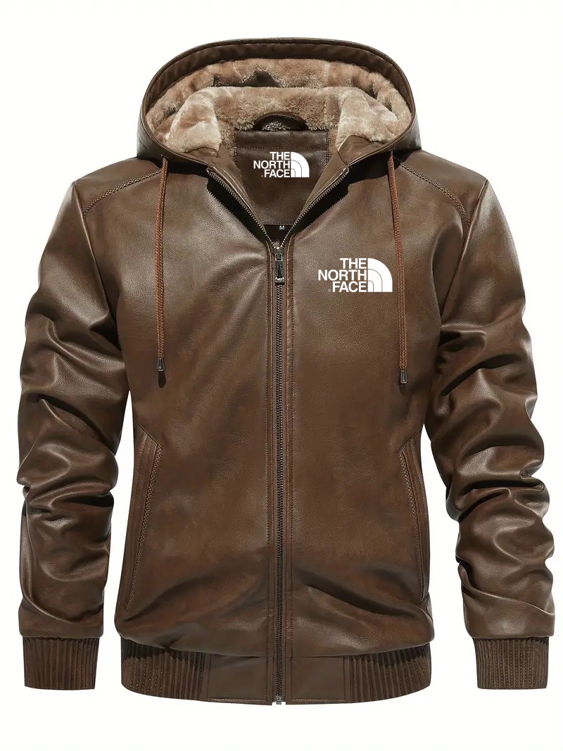 THE NORthtTH FACE-Veste softshell à capuche pour homme - Veste en cuir PU, adaptée aux sorties décontractées d'automne et d'hiver, au cyclisme et aux activités de plein air