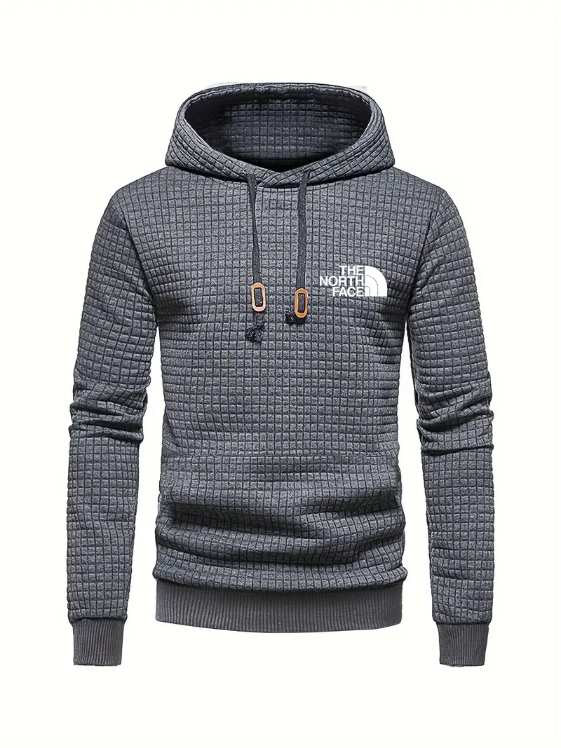 THE NORthtTH FACE Sweat à capuche gaufré décontracté pour homme avec cordon de serrage, idéal pour les sports de plein air au printemps et en automne
