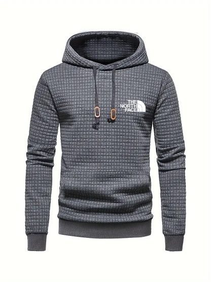 THE NORthtTH FACE Sweat à capuche gaufré décontracté pour homme avec cordon de serrage, idéal pour les sports de plein air au printemps et en automne