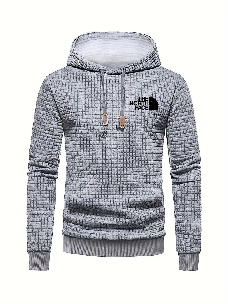 THE NORthtTH FACE Sweat à capuche gaufré décontracté pour homme avec cordon de serrage, idéal pour les sports de plein air au printemps et en automne