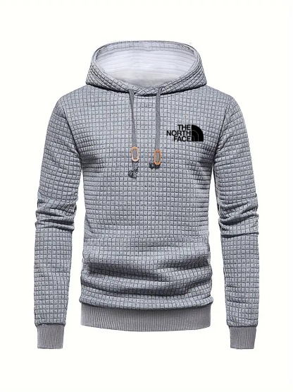 THE NORthtTH FACE Sweat à capuche gaufré décontracté pour homme avec cordon de serrage, idéal pour les sports de plein air au printemps et en automne