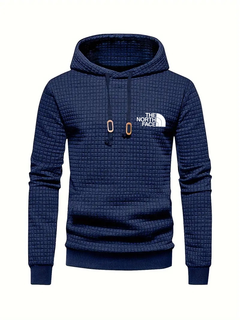 THE NORthtTH FACE Sweat à capuche gaufré décontracté pour homme avec cordon de serrage, idéal pour les sports de plein air au printemps et en automne
