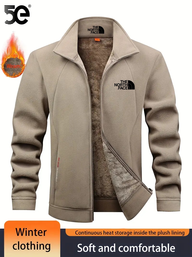 THE NORthtTH FACE-Veste polaire pour homme – Chaude, coupe-vent et tendance pour l'automne et l'hiver | Col imprimé décontracté et fermeture éclair