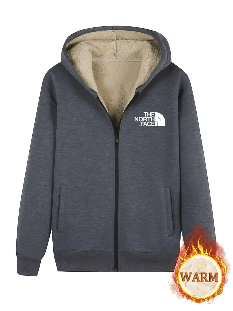 THE NORTH FACE - Veste à capuche unie pour homme, décontractée, manches longues, fermeture éclair, pour le sport, l'hiver et l'automne