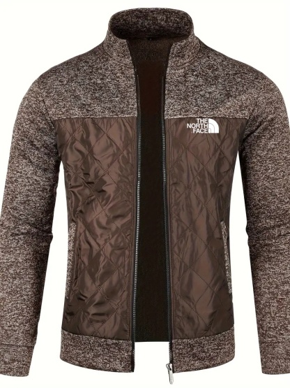 2024 THE NORthtTH FACE-Men's knitted cardigan jacket, autumn and winter casual stand-up collar full zipper jacket, long sleeve regular fit cardigan