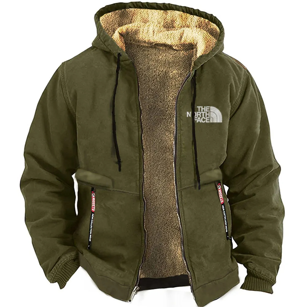 Chaqueta deportiva con capucha de forro polar para hombre