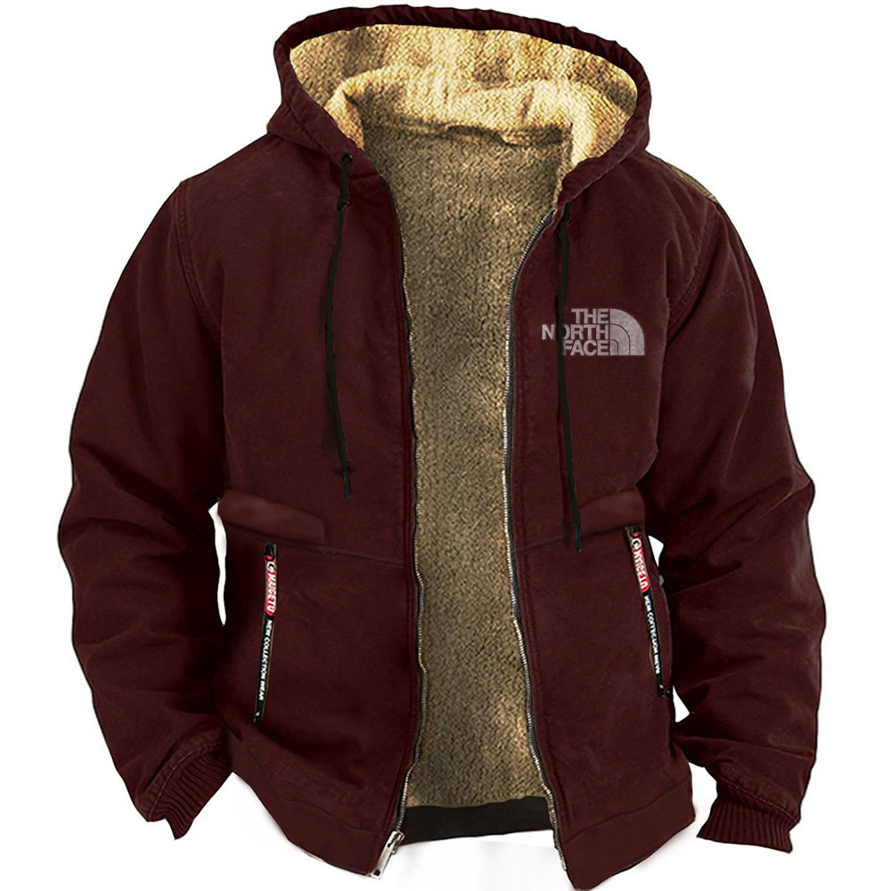 Chaqueta deportiva con capucha de forro polar para hombre