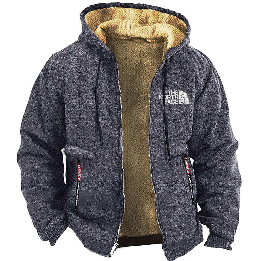 Chaqueta deportiva con capucha de forro polar para hombre
