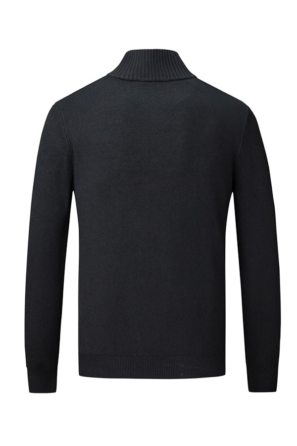 Jersey de canalé con cuello medio alto y cremallera