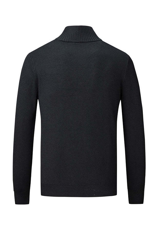 Jersey de canalé con cuello medio alto y cremallera