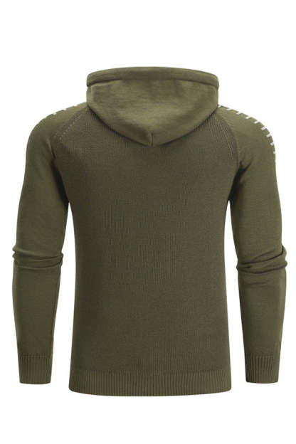 Top Con Capucha Delgado De Punto De Color Sólido De Moda