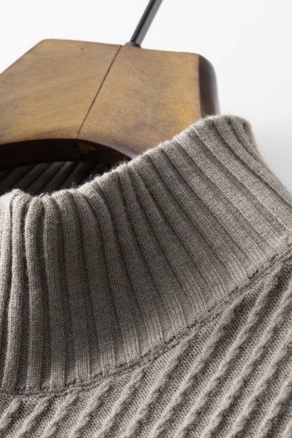 Jersey de canalé con cuello medio alto y cremallera