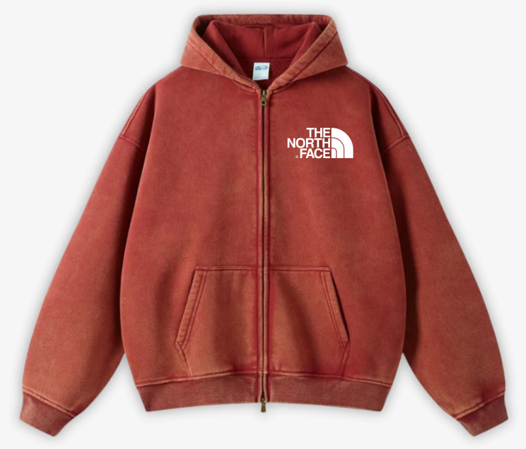 Sweat à capuche zippé délavé THE NORth FACE 2024