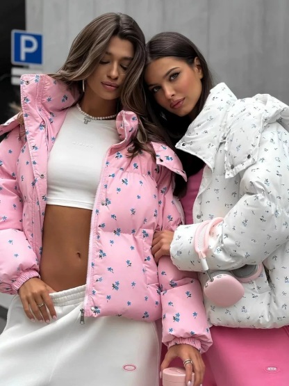 Small floral puffer jacket